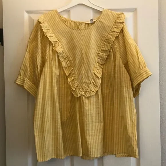 Short Sleeve Ruffle Woven Blouse - Picture 6 of 11